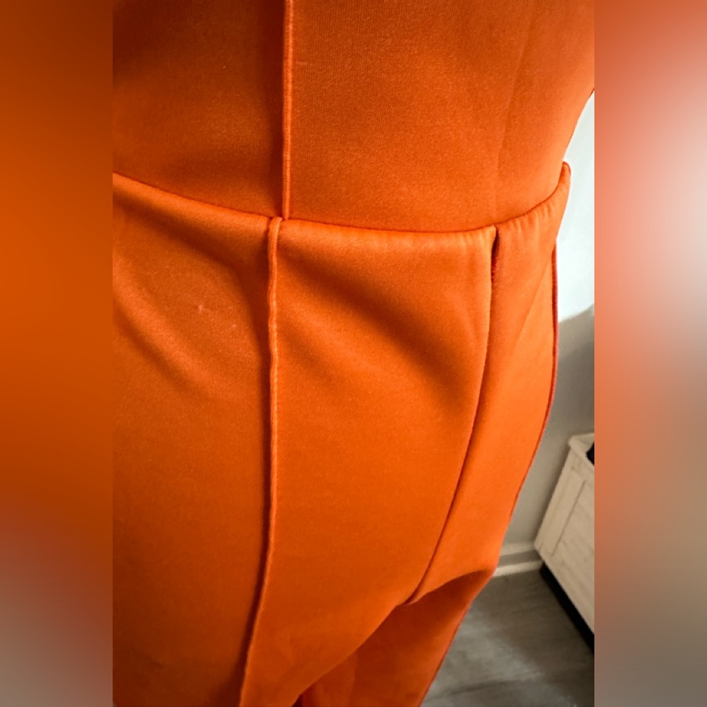 PrettyLittleThing BRIGHT Orange Jumpsuit - Size 2 - Picture 4 of 11